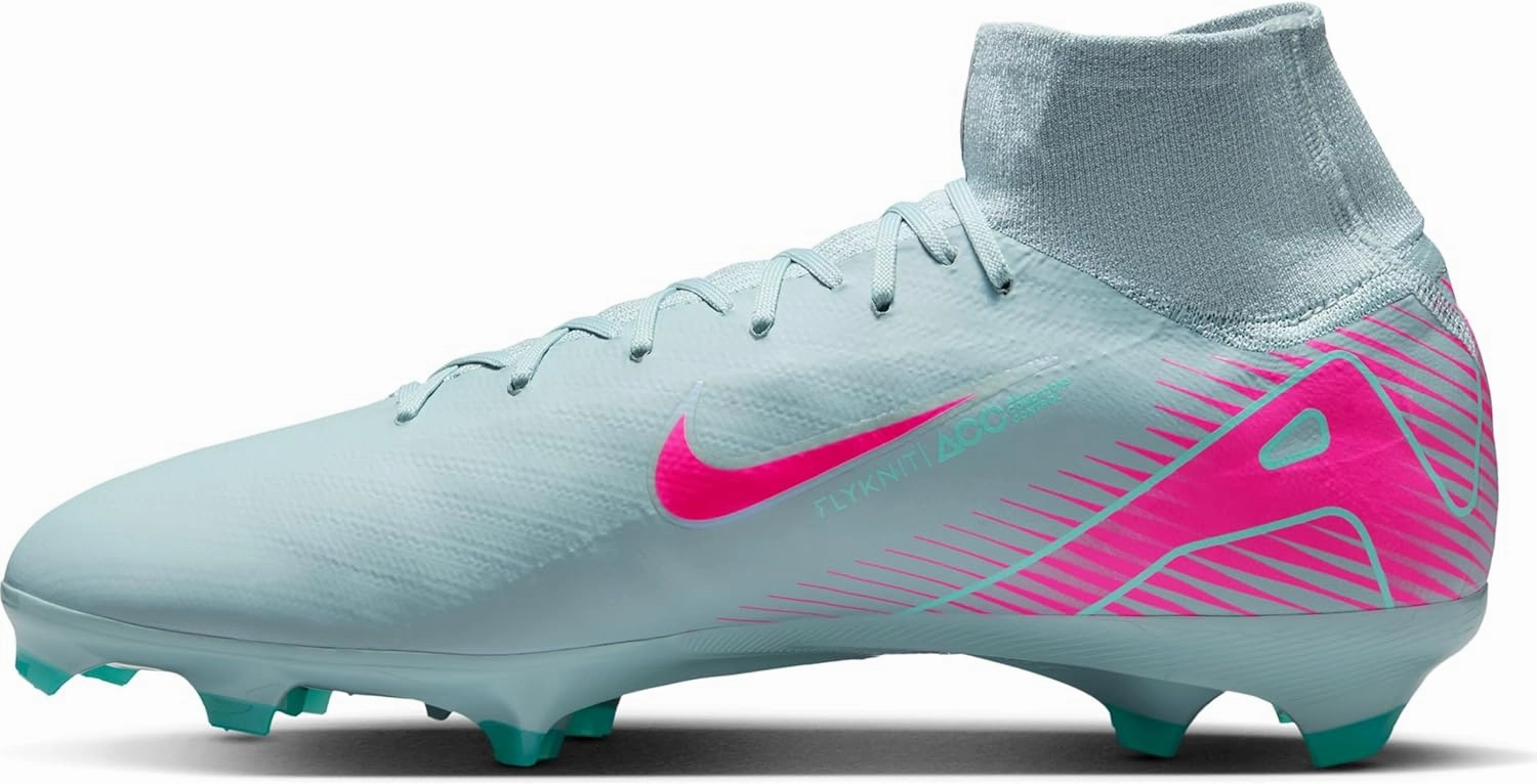 Nike Mercurial Superfly 10 Pro FG High-Top Soccer Cleats (HF9433-301, Ocean Cube/Pink Blast)