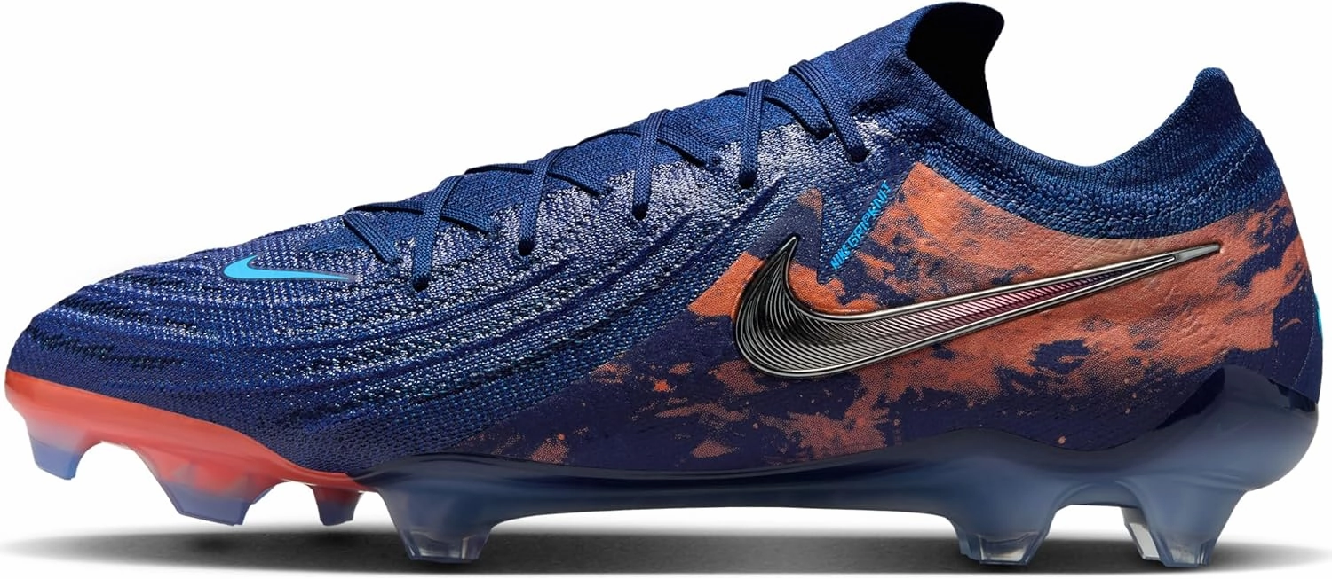 Nike Phantom GX 2 Elite Erling Haaland FG Low-Top Soccer Cleats (HF6361-400, Blue Void/Chrome)