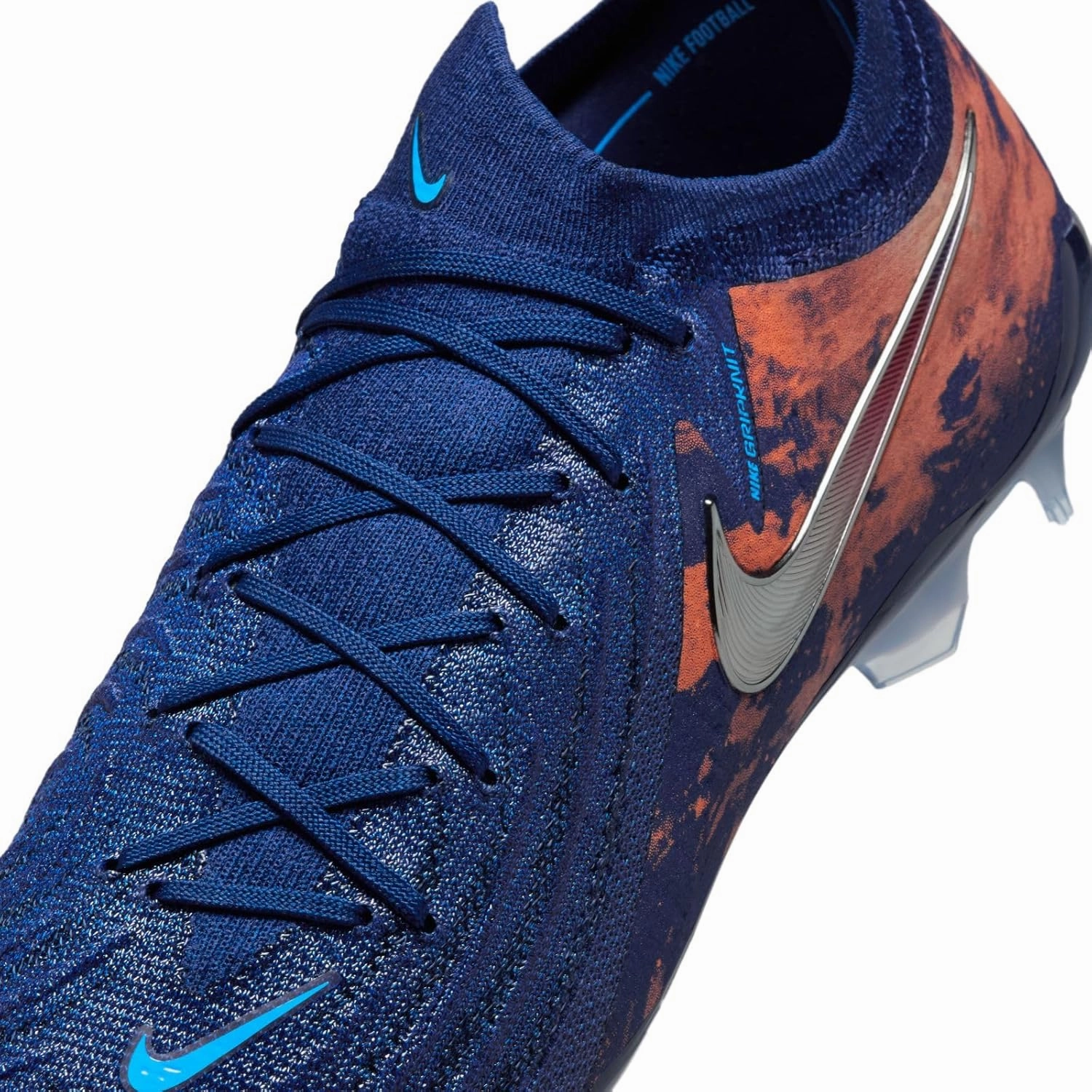 Nike Phantom GX 2 Elite Erling Haaland FG Low-Top Soccer Cleats (HF6361-400, Blue Void/Chrome)