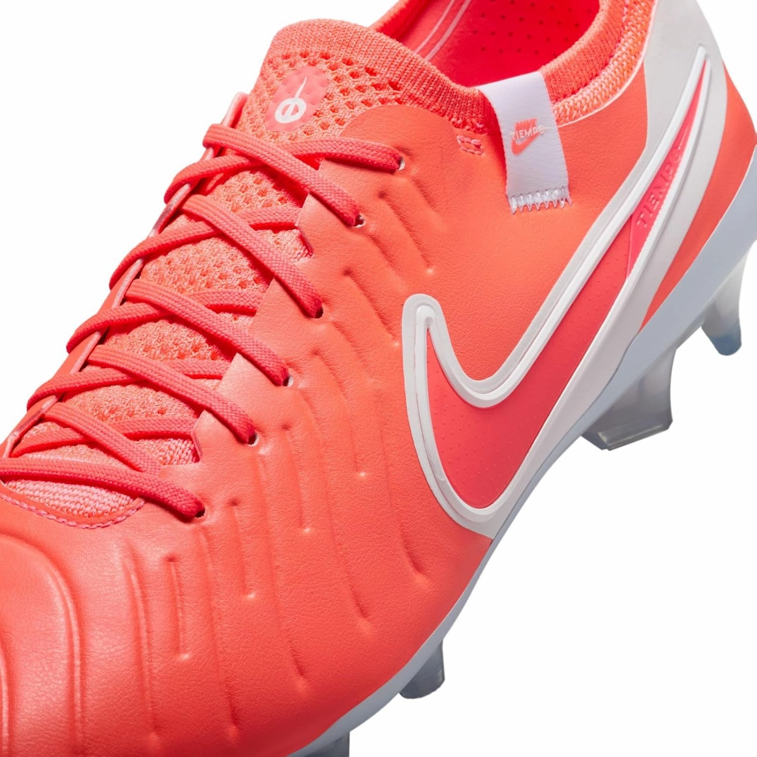 Nike Tiempo Legend 10 Elite Firm-Ground Low-Top Soccer Cleats (DV4328-800, Hot Lava/White)