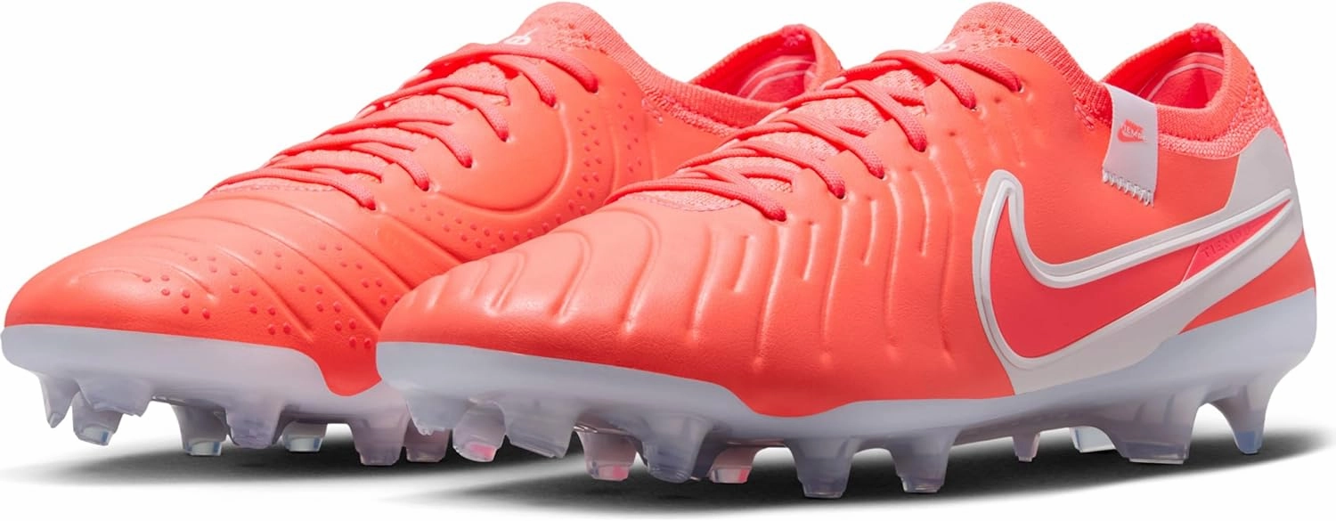 Nike Tiempo Legend 10 Elite Firm-Ground Low-Top Soccer Cleats (DV4328-800, Hot Lava/White)