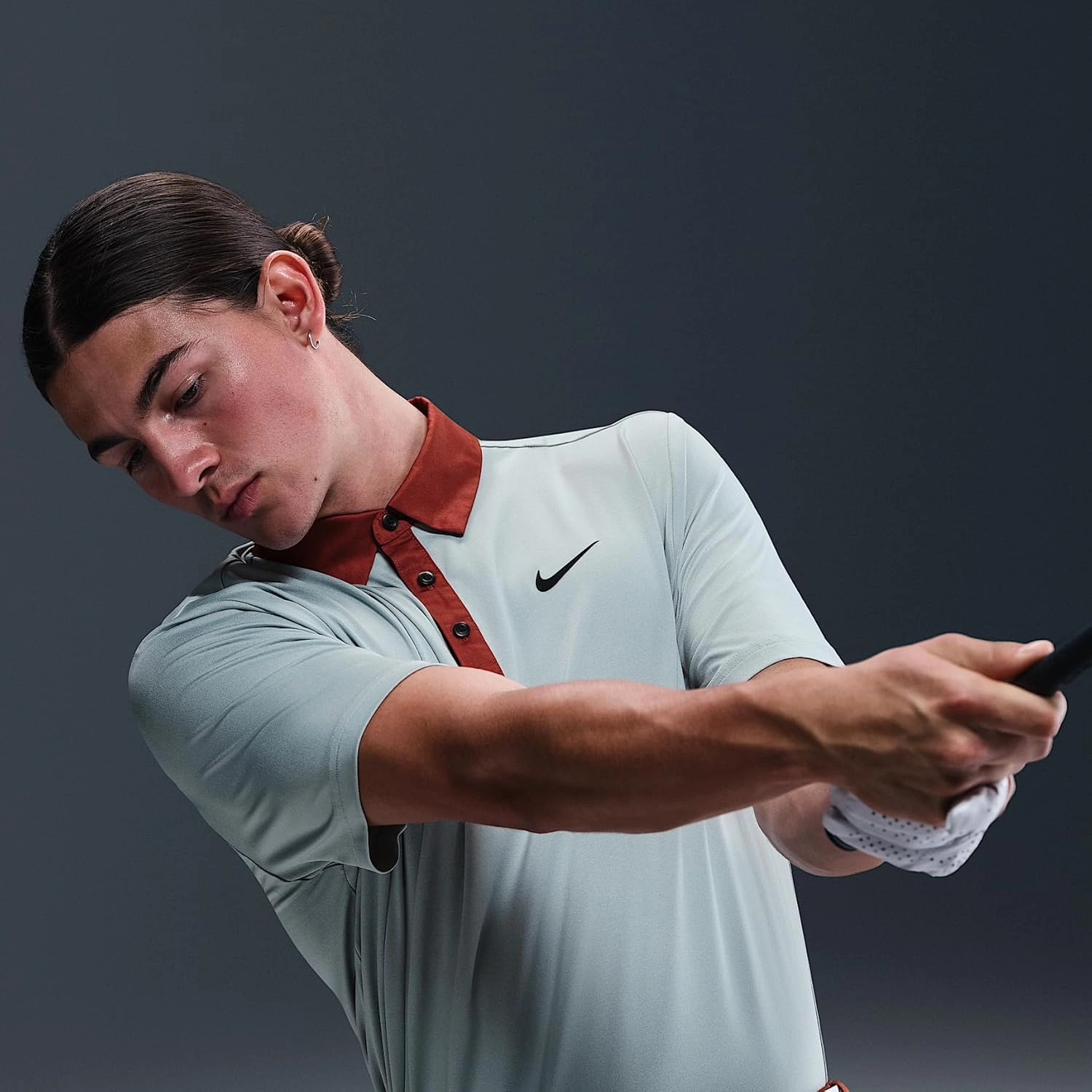 Nike Tour Men's Dri-FIT Golf Polo (FZ7501-395, Ocean Cube/Mars Stone/Black)