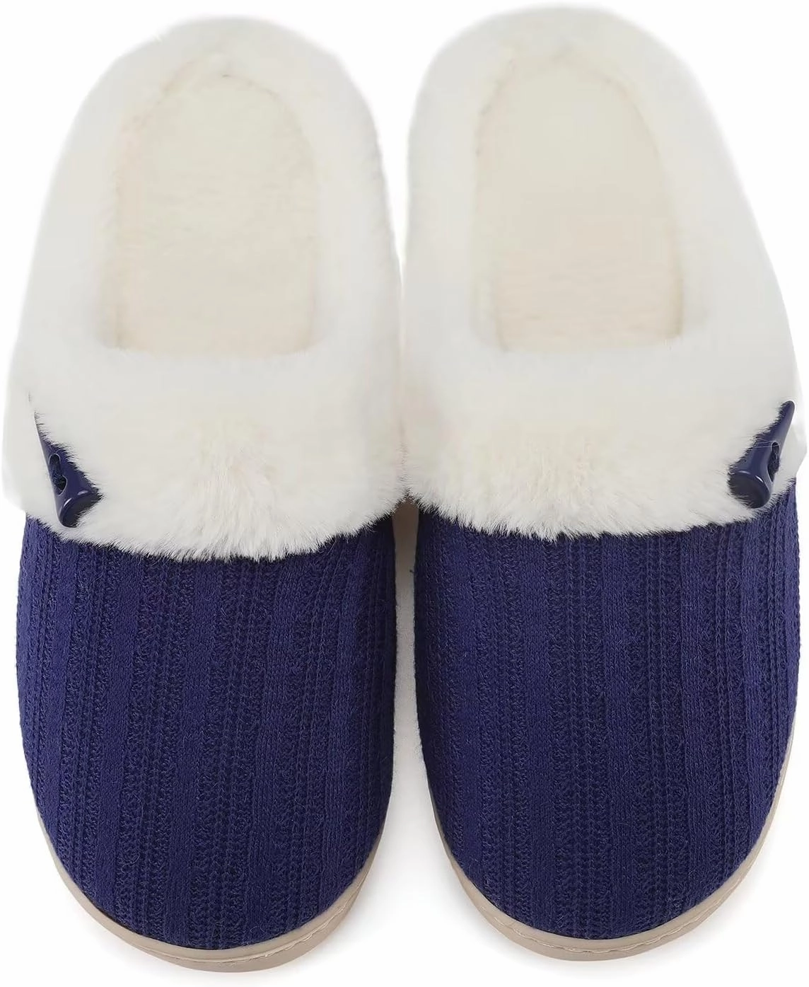 NineCiFun Women's Slip on Fuzzy House Slippers Memory Foam Slippers Scuff Outdoor Indoor Warm Plush Bedroom Shoes with Faux Fur Lining