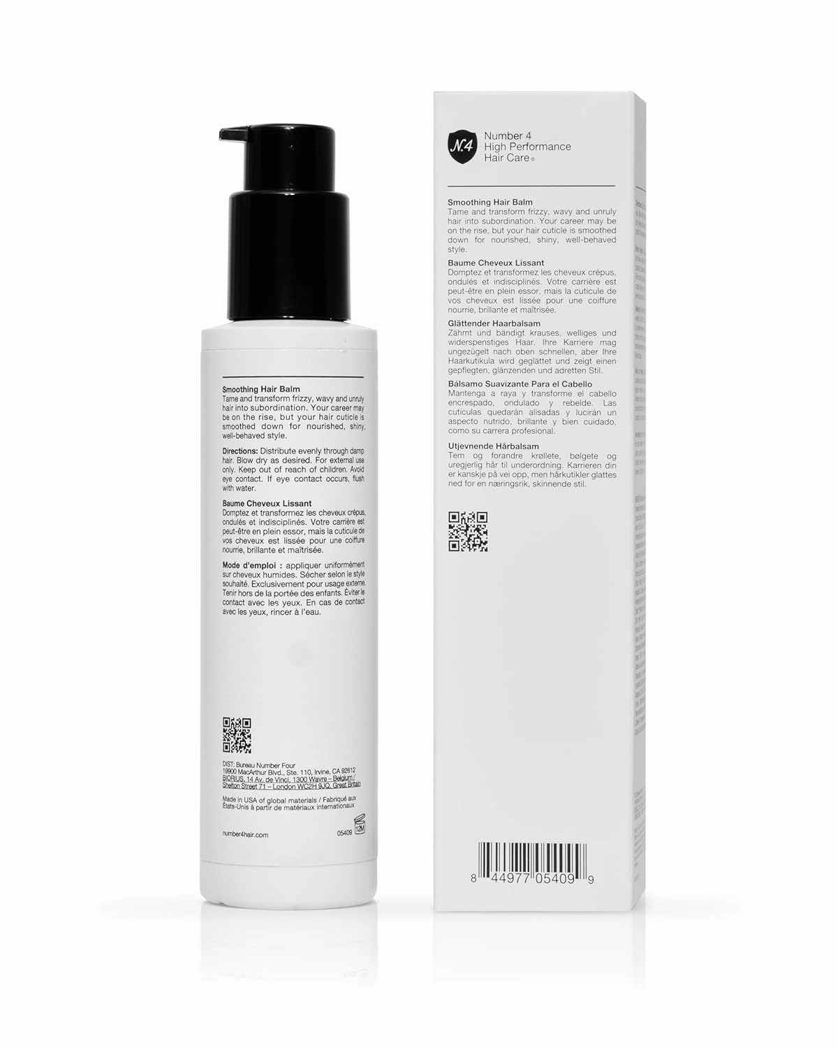 Number 4 Smoothing Hair Balm. Hair Styling Product for Flexible Hold. Anti-Frizz, Rehapes for Soft, Touchable Finish, 4.9 oz