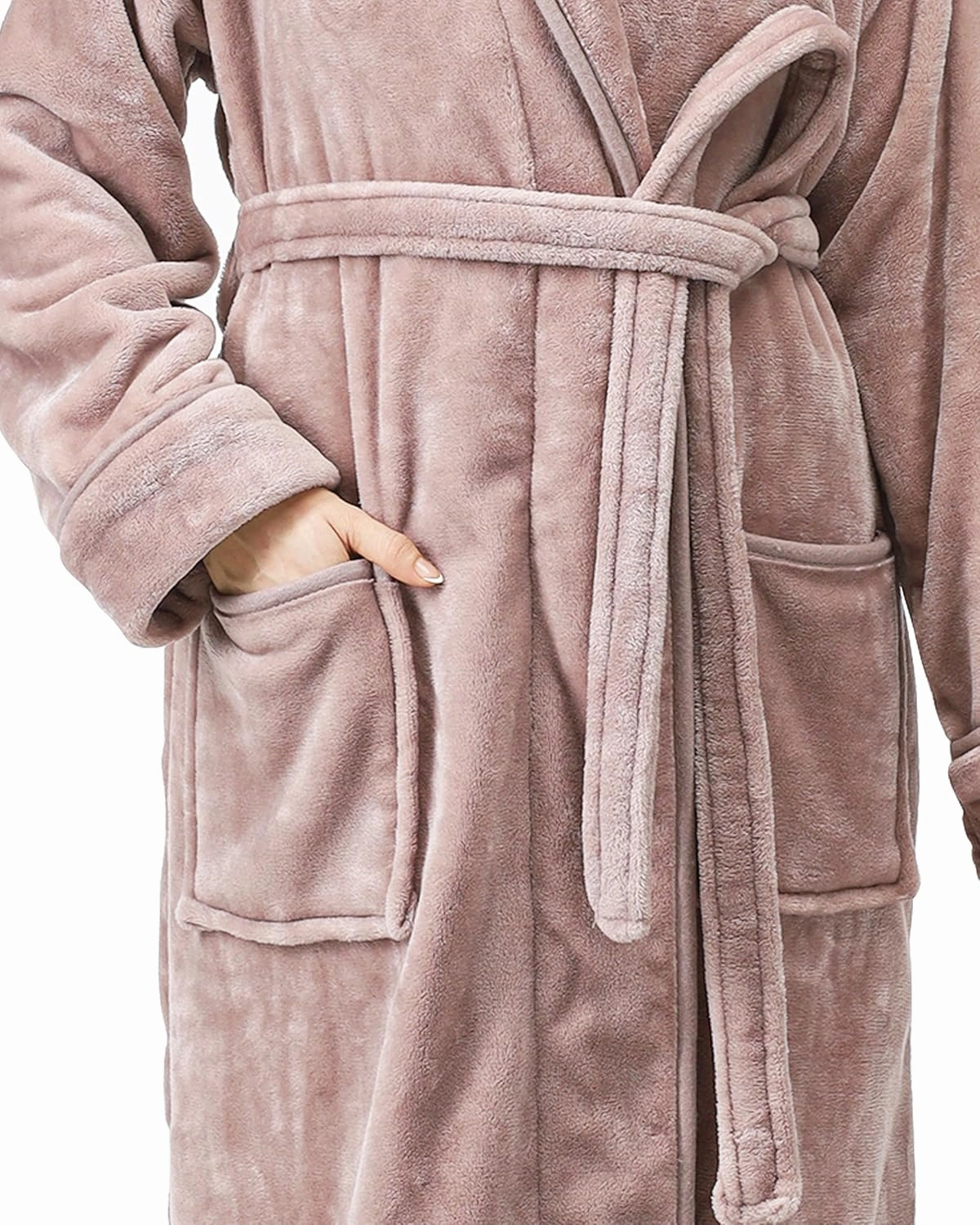 NY Threads Premium Women's Robe Plush Soft Long Bathrobe Warm Fleece Shawl Collar Spa Robe
