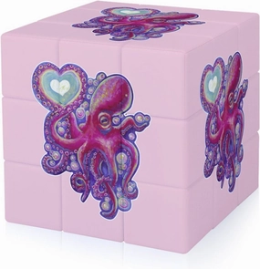 O-ctopus Love Funny 3x3x3 Cube Smooth Lightweight Puzzle for Adult Graphic Printing Travel