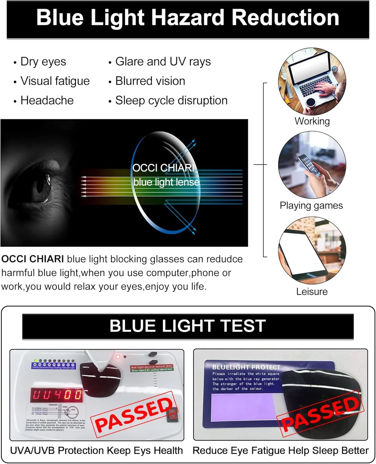 OCCI CHIARI Bifocal Reading Sunglasses UV400 Protection Readers for Women Comfortable Stylish Reading glasses 1.0 1.5 2.0 2.5 3.0 3.5 4.0(2.0x Blue)