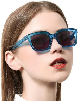 OCCI CHIARI Bifocal Reading Sunglasses UV400 Protection Readers for Women Comfortable Stylish Reading glasses 1.0 1.5 2.0 2.5 3.0 3.5 4.0(2.0x Blue)