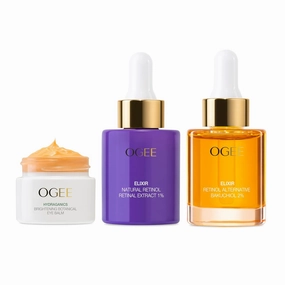 Ogee - Natural Retinol Trio - Botanical Eye Balm, Bakuchiol 2% Elixir & Retinal Extract 1% Elixir