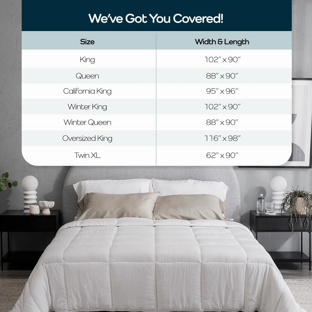 Olive   Crate 100% Cooling Bamboo Comforter from Viscose - King Size - Hypoallergenic, Breathable & Moisture-Wicking Bedding - All Season Lightweight Plush Design - Organic Bamboo King Comforter