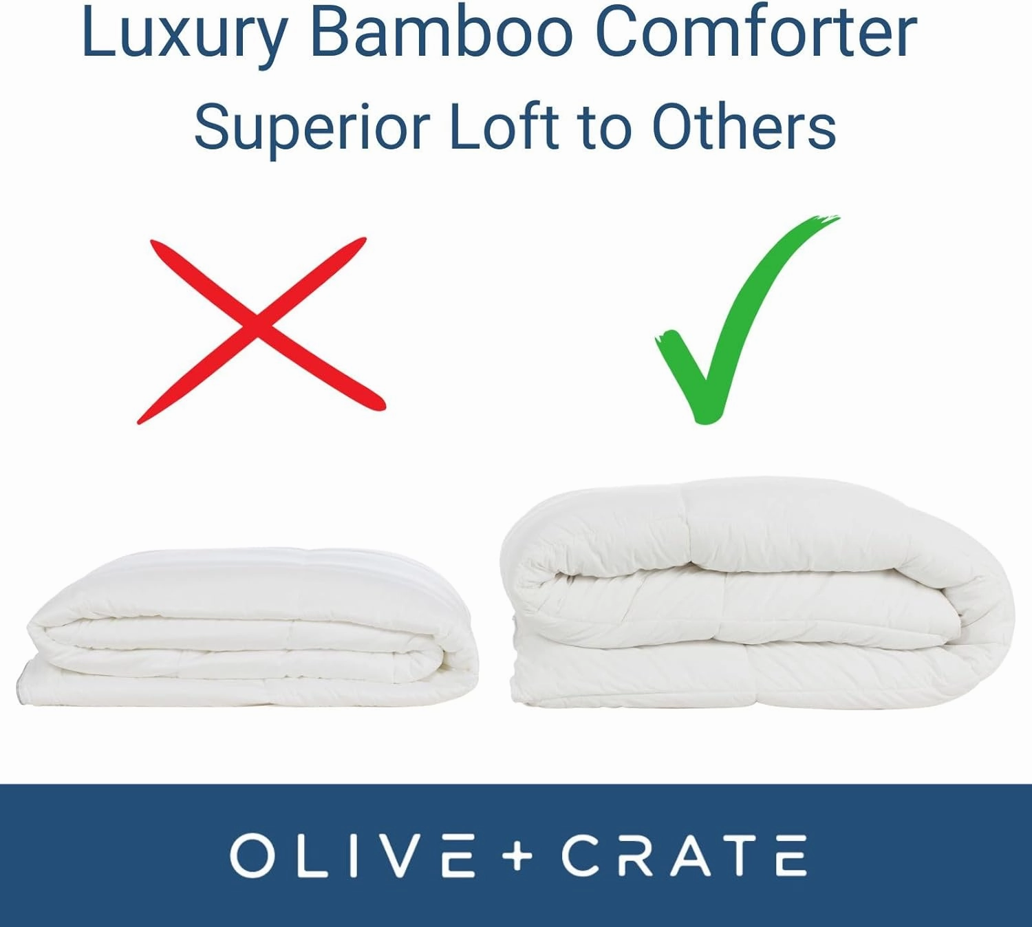 Olive   Crate 100% Cooling Bamboo Comforter from Viscose - King Size - Hypoallergenic, Breathable & Moisture-Wicking Bedding - All Season Lightweight Plush Design - Organic Bamboo King Comforter
