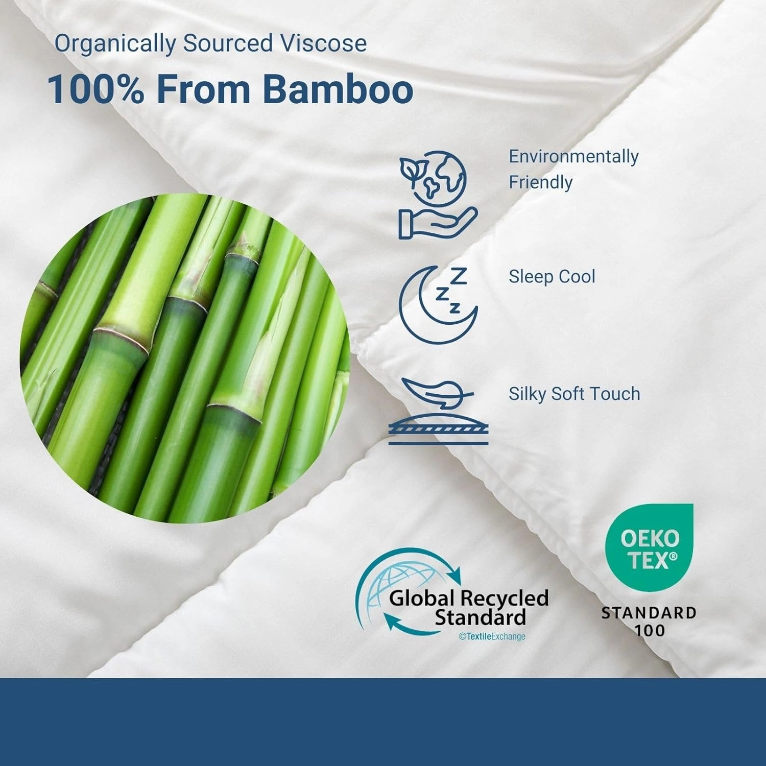 Olive   Crate 100% Cooling Bamboo Comforter from Viscose - King Size - Hypoallergenic, Breathable & Moisture-Wicking Bedding - All Season Lightweight Plush Design - Organic Bamboo King Comforter