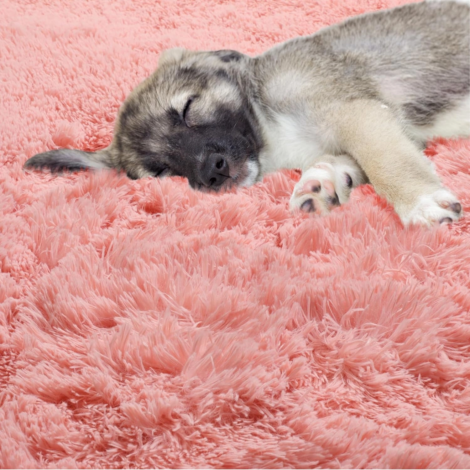 ONASAR Baby Pink Round Area Rug 4ft, Soft Bedroom Circle Rugs Mats for Kids Girls Teen Room, Kawaii Fluffy Plush Shaggy Carpet for Baby Nursery Living Room Playroom Home Decor Princess Castle