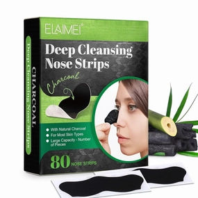 ONELUX Nose Strips Pore Strips for Blackhead Removal, Deep Cleansing Nose Strips, Charcoal Nose Strips, Black Head Nose Strips for Women Men, 80 Strips
