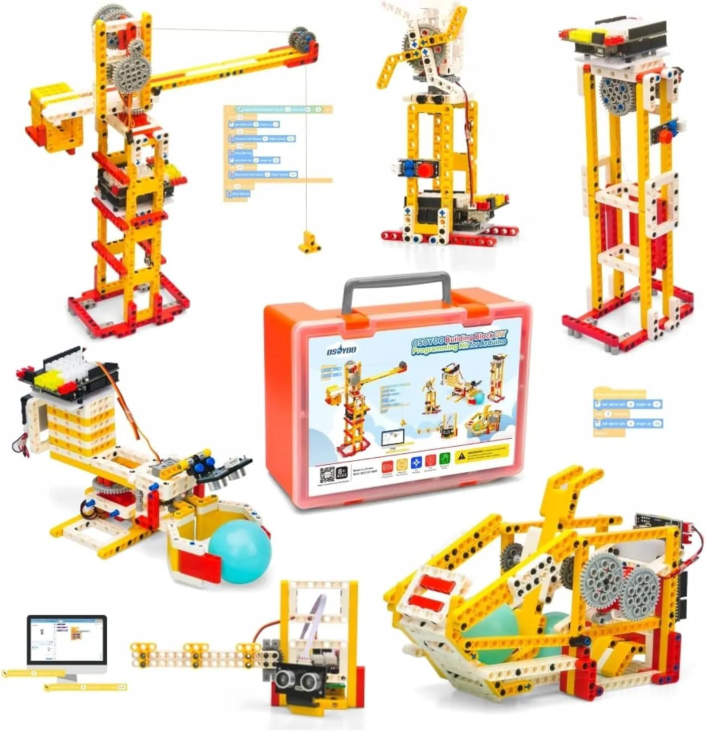 OSOYOO Robot Building Block Set for Adults Teenagers Based on Arduino and MIT Scratch | Educational Robotic Programming Set with 6 Builds