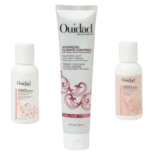 Ouidad Advanced Climate Control Shampoo, Conditioner & Styling Cream Bundle – Anti-Frizz, Curl-Defining, Sulfate-Free, Safe for Color-Treated Hair, Locks in Moisture, Lightweight Hold, All Curl Types