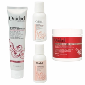 Ouidad Advanced Climate Control Shampoo, Conditioner, Styling Cream & Hair Mask Bundle – Anti-Frizz, Curl-Defining, Sulfate-Free, Locks in Moisture, Safe for Color-Treated Hair, Hydrates & Nourishes C