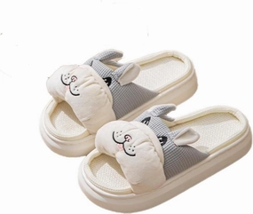 Outdoor Slippers for Women Fluffy House Slippers Open Toe Soft Thick Memory Foam Slippers Non-slip Comfy Fuzzy Indoor Shoes