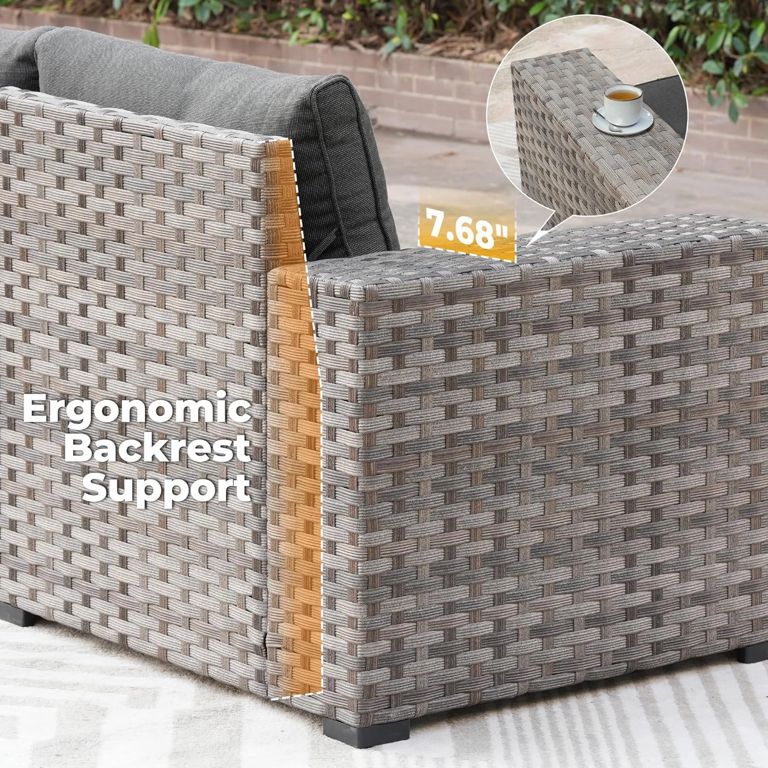 ovios 12 Pieces Patio Furniture Set, Outdoor Wicker Sectional Sofa with Coffee Table Comfy Cushions, Modern Modular Deep Seat Rattan Couch Conversation Set, Black