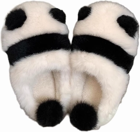 Panda Animal Slippers for Women and Men Plush Winter House Slippers with Backs for Indoor and Outdoor