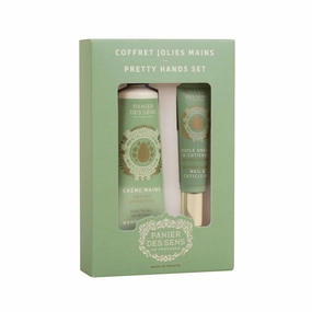 Panier des Sens - Pretty Hands Set - Almond Mini Hand Lotion   Nail & Cuticle Oil - Hand Cream for Dry Hands - Shea Butter and Sweet Almond Oil - Hand Care Made in France 97% Natural Ingredients