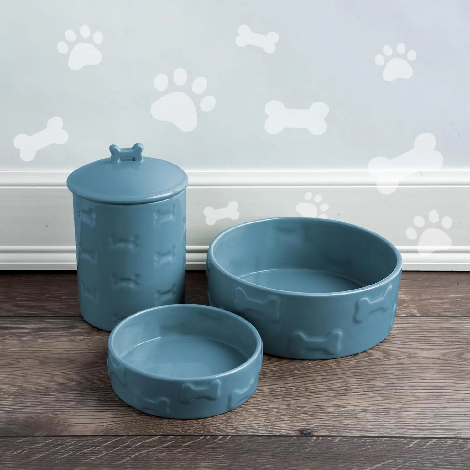 Park Life Designs Pet Bowl | Manor (Large, Azure)