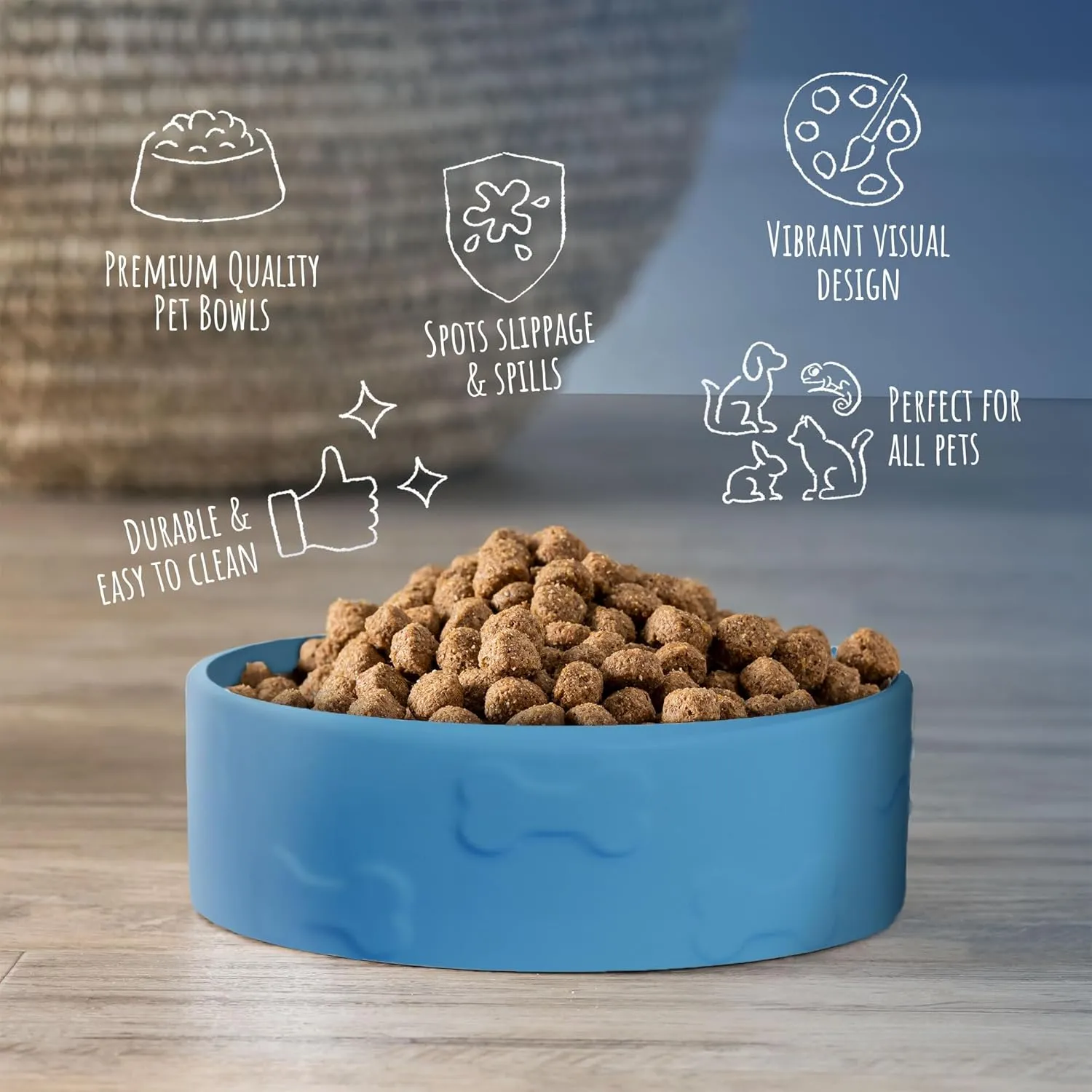 Park Life Designs Pet Bowl | Manor (Large, Azure)