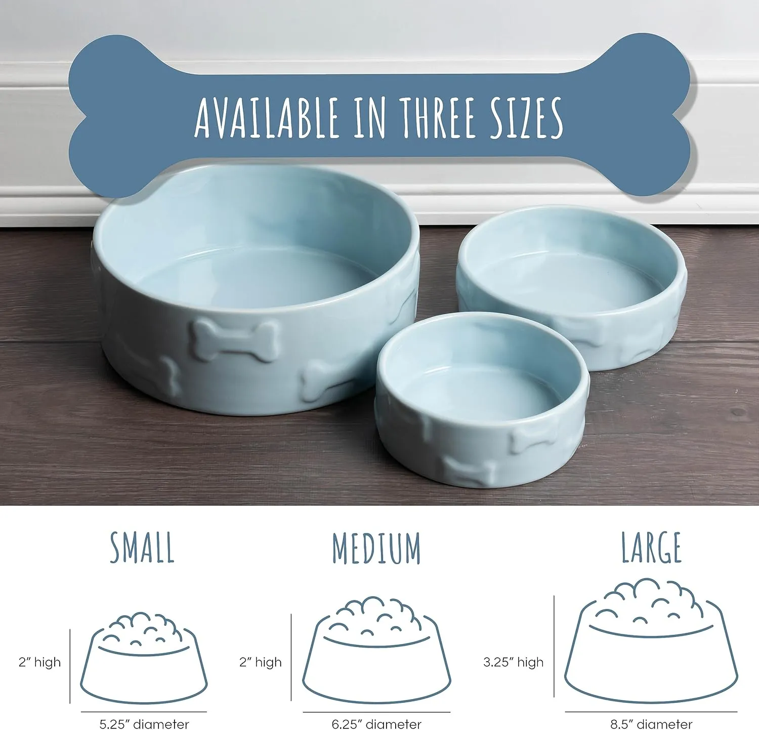 Park Life Designs Pet Bowl | Manor (Large, White)