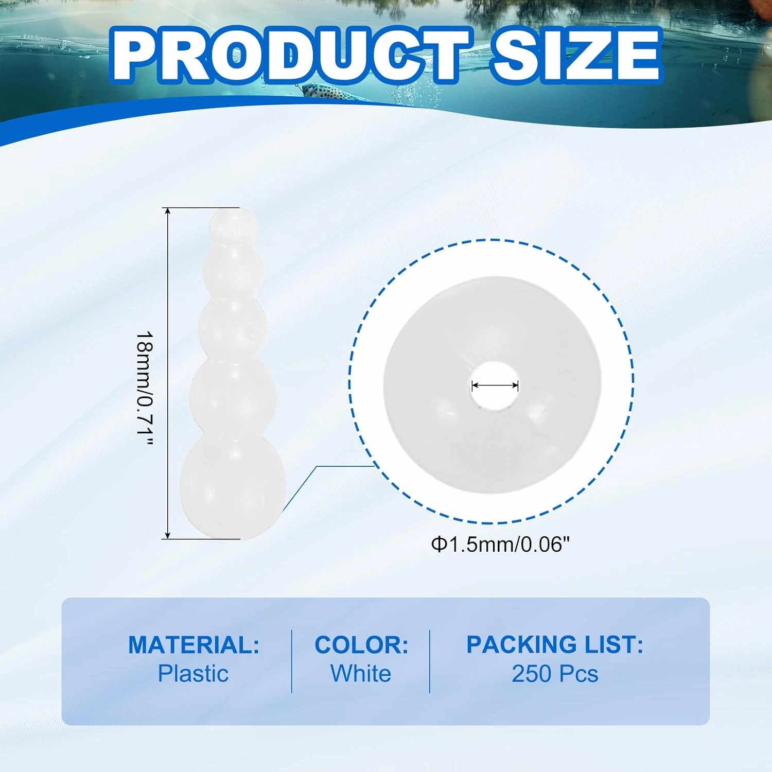 PATIKIL Stacked Fishing Beads, Plastic Fishing Bead Trout Beads Tackle Trout Walleye Spinner Rig Lure Making Supplies