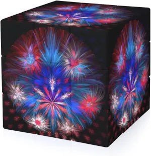 Patriotic Fireworks Funny 3x3x3 Cube Smooth Lightweight Puzzle for Adult Graphic Printing Travel