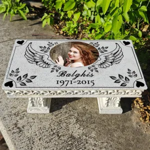Personalized Human Memorial Stones, Memorial Bench Garden Stone, Headstones for Graves, Bench Memorial Plaques for Outdoors, Grave Markers for Cemetery for Humans or Pet, Commemorative Plaques (C)