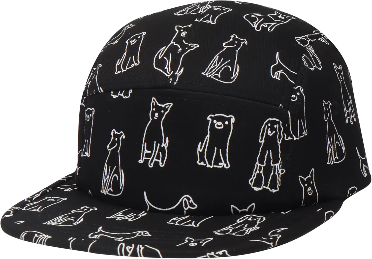 Pet and Wildlife-Themed 5-Panel Camp Caps Cat Dog Dachshund Capybara Opossum Hats for Animal Enthusiasts