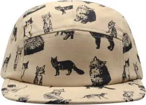 Pet and Wildlife-Themed 5-Panel Camp Caps Cat Dog Dachshund Capybara Opossum Hats for Animal Enthusiasts