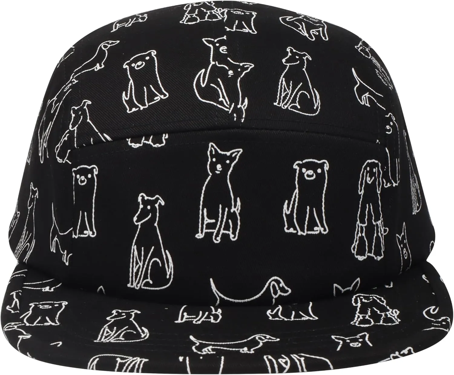 Pet and Wildlife-Themed 5-Panel Camp Caps Cat Dog Dachshund Capybara Opossum Hats for Animal Enthusiasts