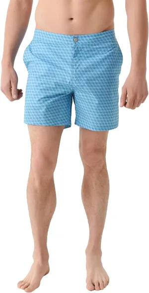 PETER MILLAR Men's Crown Crafted Men's Chiavari Cube Swim Trunk XL Blue