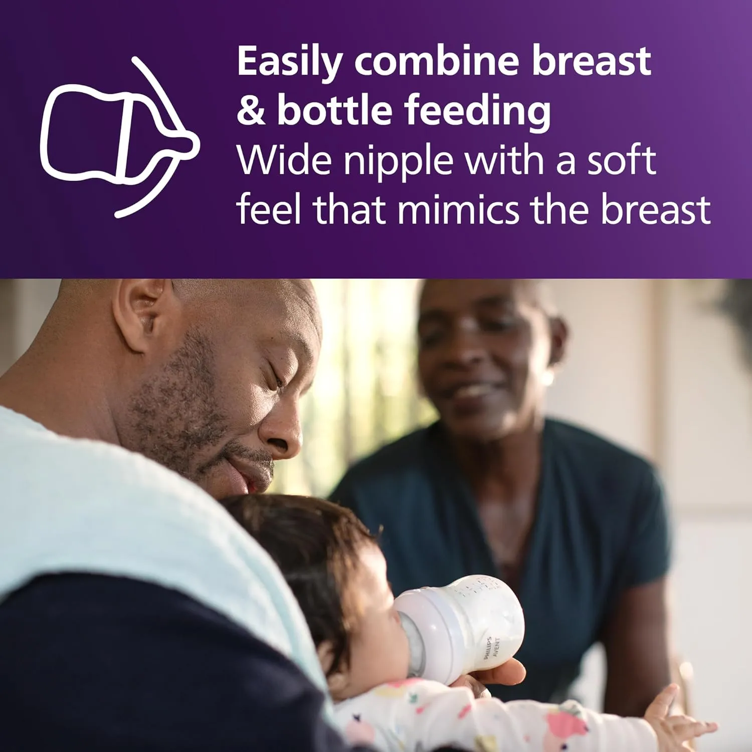 Philips Avent Natural Baby Bottles with Natural Response Nipples (Medium Flow, Flow 3), with Seahorse and Starfish Design, 9oz, 4-Pack, SCY903/68