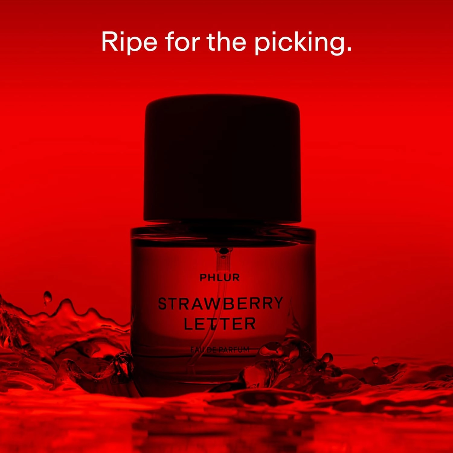 PHLUR Strawberry Letter Eau de Parfum - Full Size Perfume Spray for Women & Men - Strawberry Gourmand Fine Fragrance (50mL)
