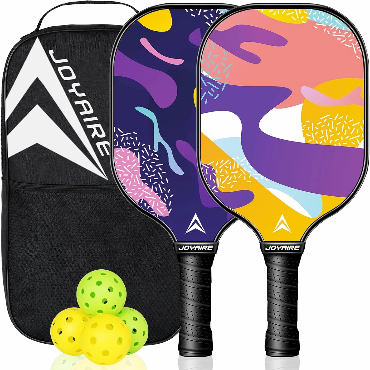 Pickleball Paddles Set of 2/4, USAPA Approved Multilayer Carbon Fiber Pickleball Set, 7.5OZ Pickle Ball Rackets Lightweight Honeycomb Core, 4 Pickleball, Portable Bag, for Men Women Beginners
