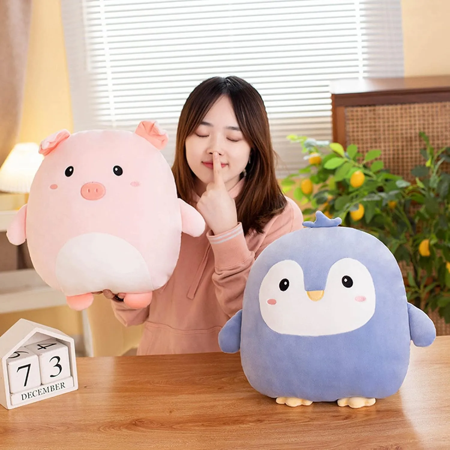 Pig Stuffed Animal Plush Pillow, 16 inch Pig Plushies Toy Cute Pink Pig Plush Throw Pillow Toy Gifts for Room Decor Kids Birthday Valentine