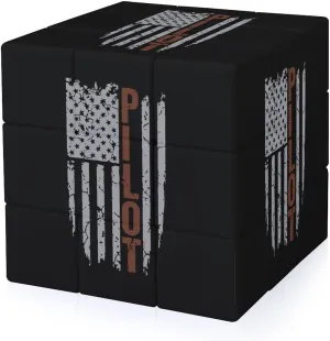 Pilot U.S. Flag Funny 3x3x3 Cube Smooth Lightweight Puzzle for Adult Graphic Printing Travel