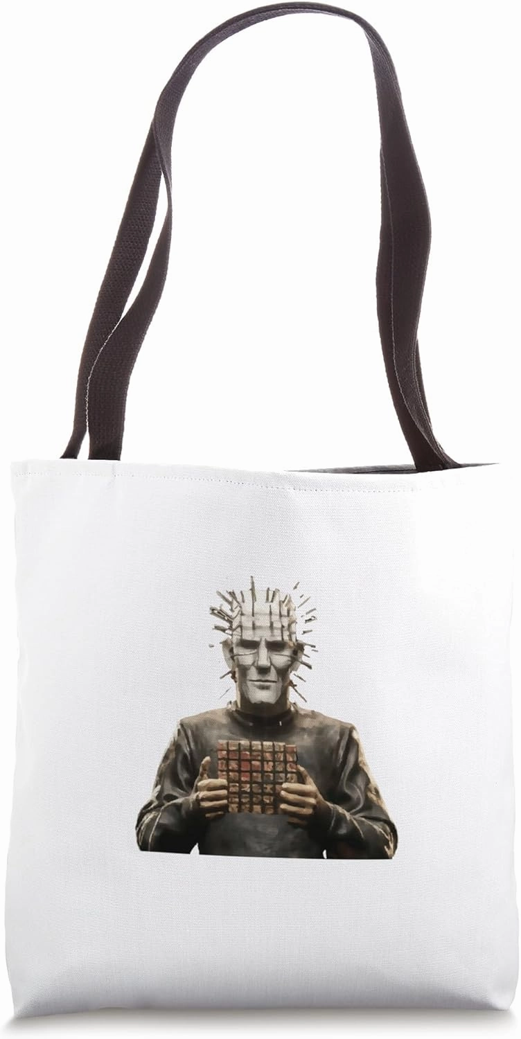 Pinhead cenobite holding lament configuration cube. Tote Bag
