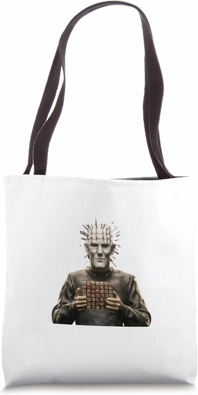 Pinhead cenobite holding lament configuration cube. Tote Bag