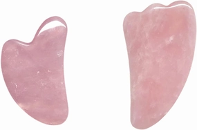 Pink Rose Quartz Jade Massager Roller Gouache Scraper Set Natural Crystal Stone Gua Sha Board Face Tool,type 3