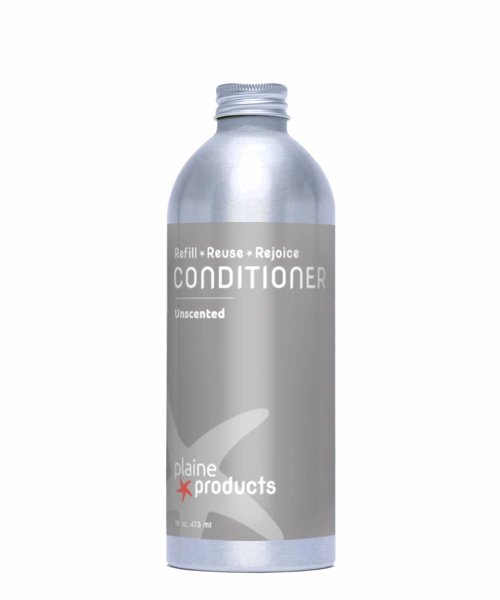 Plaine Products Eco-Friendly Conditioner - Unscented - Sulfate Free, 16 oz (Refill Bottle without Pump)