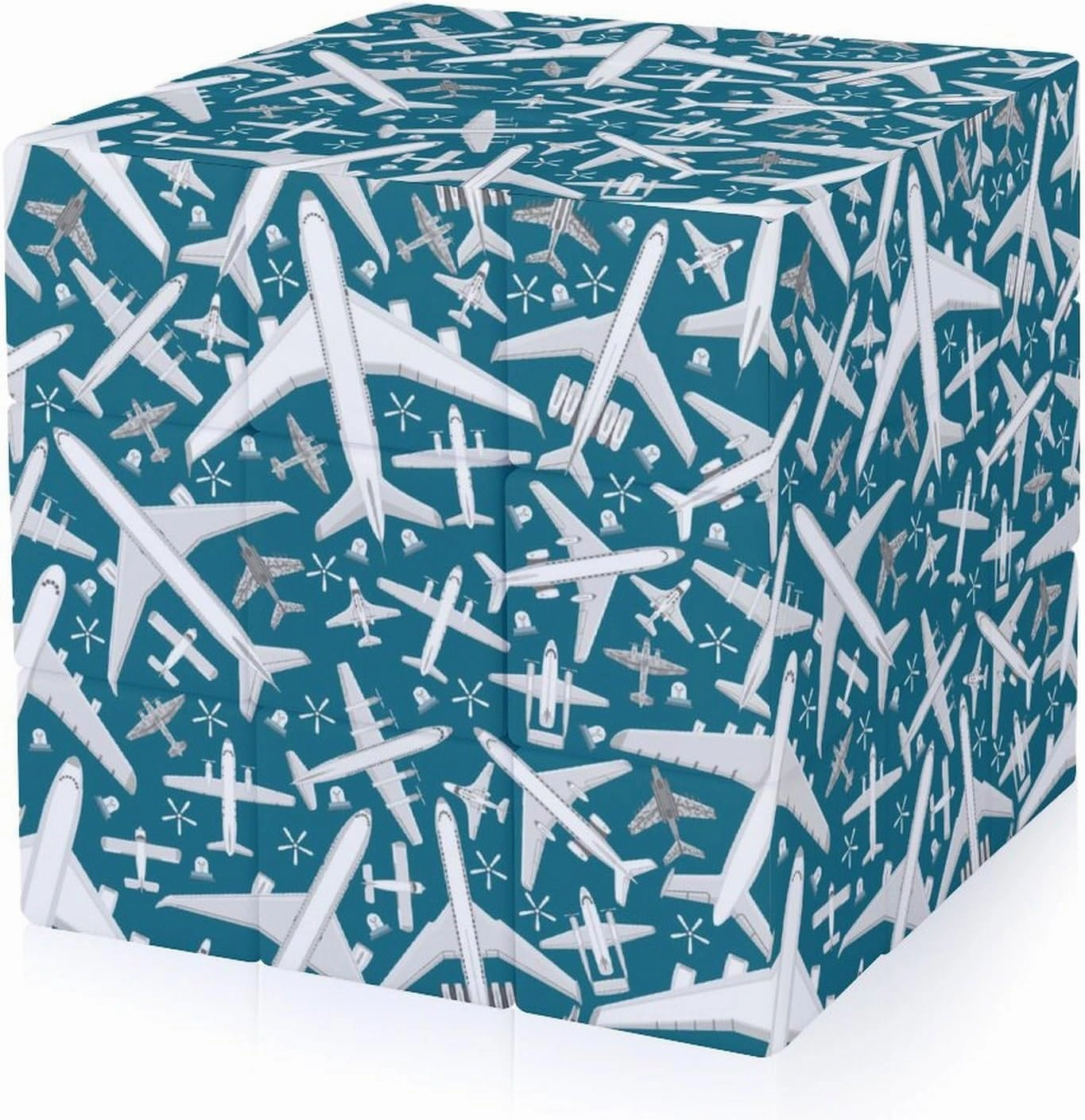 Plane Pattern Aircraft Airplane Jet Funny 3x3x3 Cube Smooth Lightweight Puzzle for Adult Graphic Printing Travel
