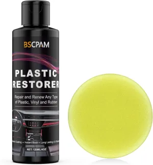 Plastic Restorer - Automotive Ceramic Coating for Plastic Trim, Restores Shine to Plastic, Rubber & Vinyl, Repairs Minor Scratches, UV Protection, Highly Concentrated, Long-Lasting Formula -4Oz