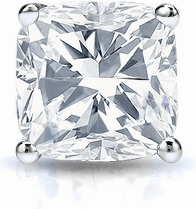 Platinum 4-Prong Basket Cushion Cut Diamond SINGLE STUD Earring (1/2 cttw, G-H, SI1-SI2) screw back