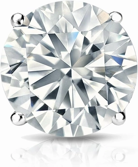 Platinum 4-Prong Basket Round Diamond SINGLE STUD Earring (1/8 cttw, G-H, SI2-I1) screw back
