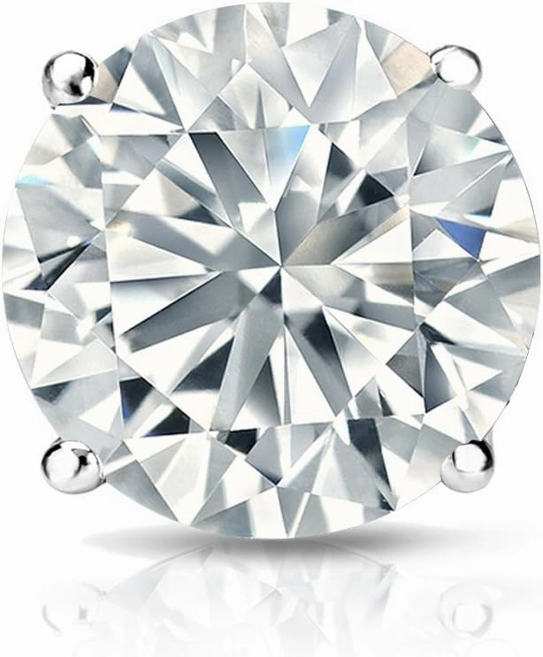 Platinum 4-Prong Basket Round Diamond SINGLE STUD Earring (1/8 cttw, G-H, SI2-I1) screw back