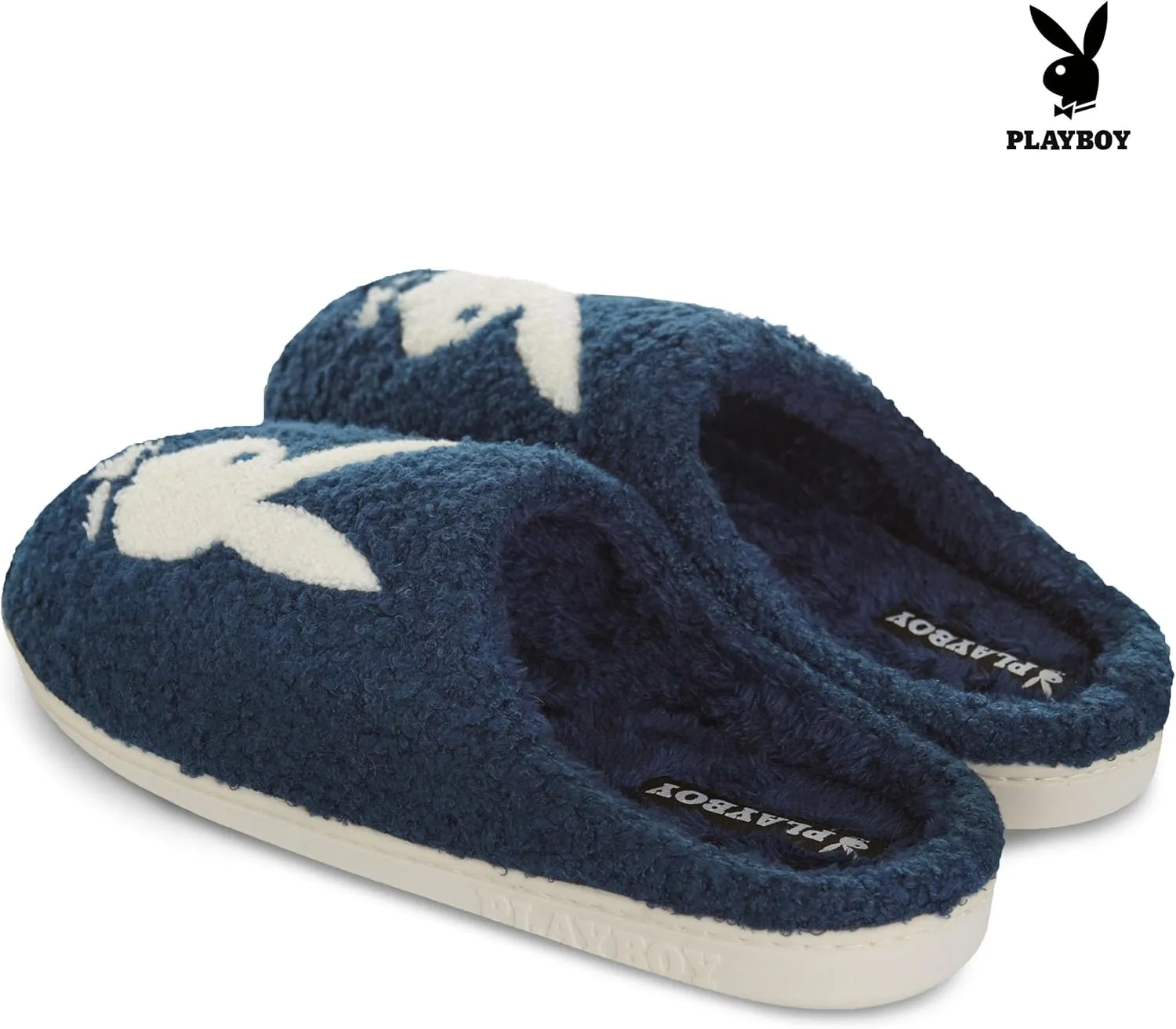 Playboy Mens Slippers Gifts for Men Extra Cozy Fuzzy House Slippers Slip On